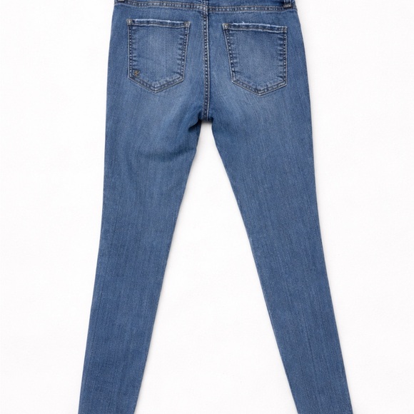 Kut from the Kloth Medium Blue High-Rise Distressed Skinny Jeans - Picture 3 of 8